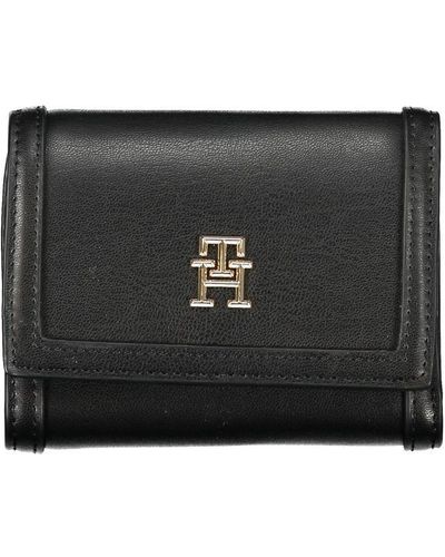 Tommy Hilfiger Sleek Double-Spaced Wallet With Logo - Black