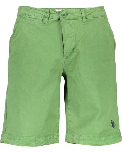 U.S. POLO ASSN. Embroidered Cotton Bermuda Shorts - Green