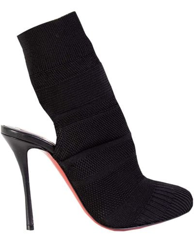 Christian Louboutin Elegant Fabric And Leather Ankle Boots - Black