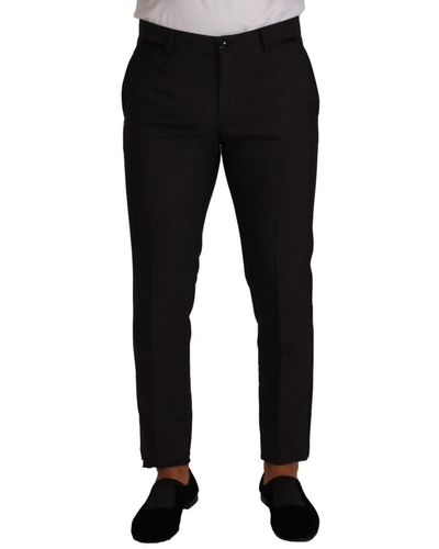 Dolce & Gabbana Elegant Skinny Tuxedo Pants - Black