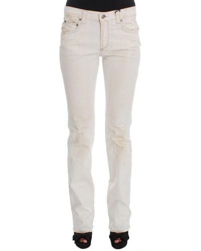CoSTUME NATIONAL Cotton Slim Fit Bootcut Jeans White Sig32590