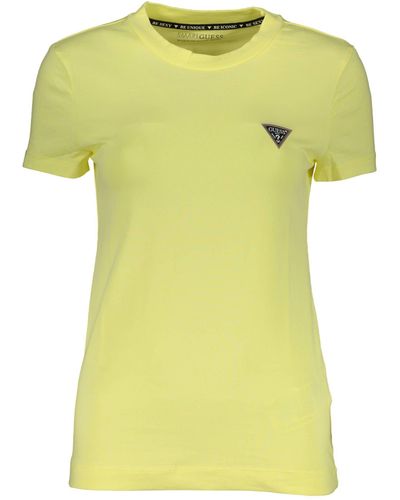 Guess Cotton Tops & T-shirt - Yellow