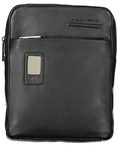 Piquadro Elegant Leather Shoulder Bag - Black