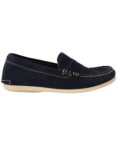 Pollini Chic Suede Moccasins For - Blue