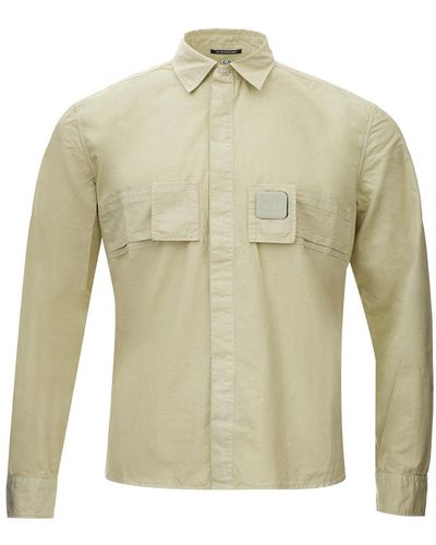 C.P. Company Green Attached Pockets Cotton Shirt - Multicolor