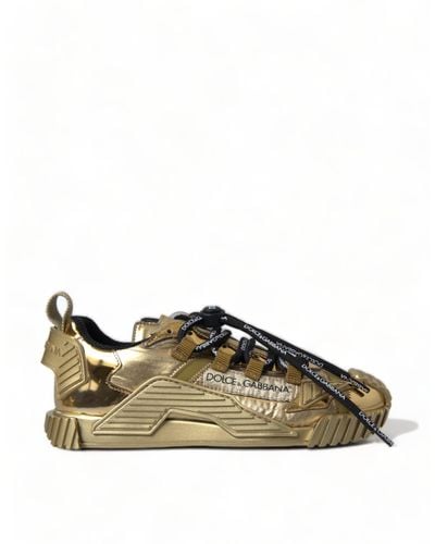 Dolce & Gabbana Metallic Gold Ns1 Low Top Sneakers Shoes - Green