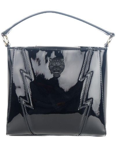 Philipp Plein Elegant Shoulder Bag With Patent Leather Effect - Black