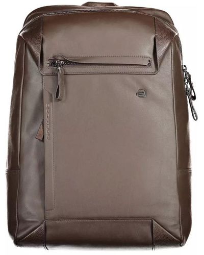 Piquadro Leather Backpack - Brown