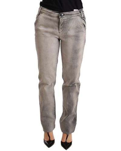 Ermanno Scervino Chic Washed Low Waist Skinny Jeans - Gray