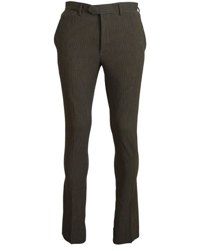 Bencivenga Striped Pure Cotton Pants - Gray