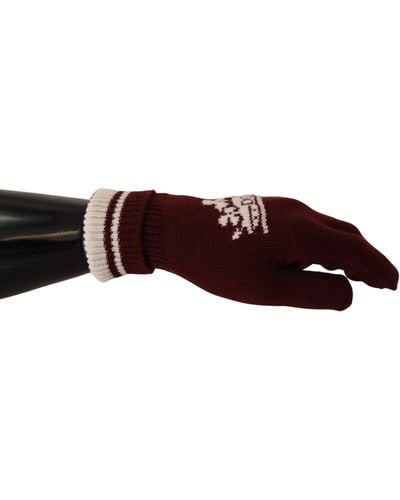 Dolce & Gabbana Elegant Cashmere Gloves With Crown Motif - Black