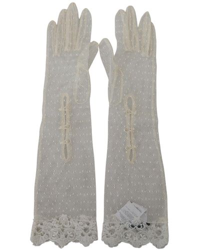 Dolce & Gabbana Elegant Elbow Length Gloves - Gray