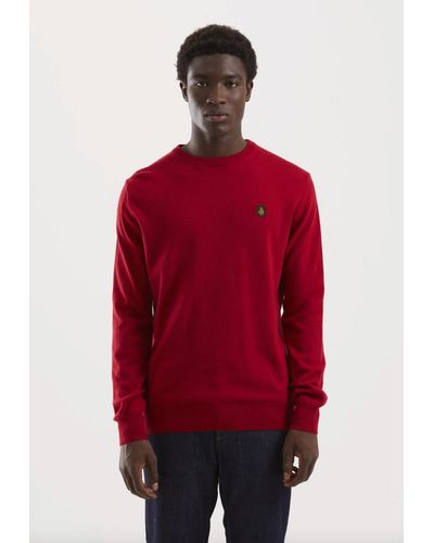 Refrigiwear Elevated Red Wool-blend Roundneck Sweater