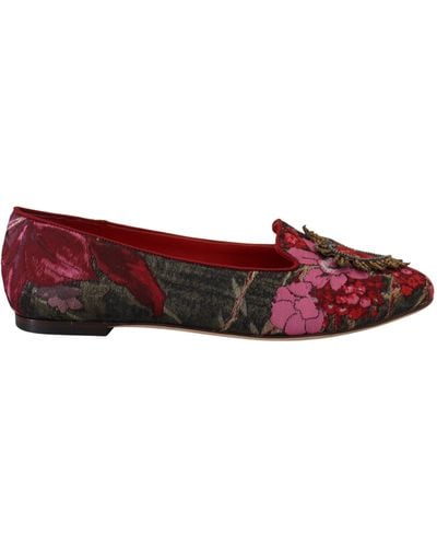 Dolce & Gabbana Jacquard Sacred Heart Patch Slip On Shoes