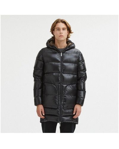 Centogrammi Reversible Hooded Duck Feather Jacket - Dual Tones - Black