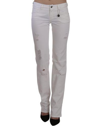 CoSTUME NATIONAL Cotton Slim Fit Straight Jeans White Sig30112