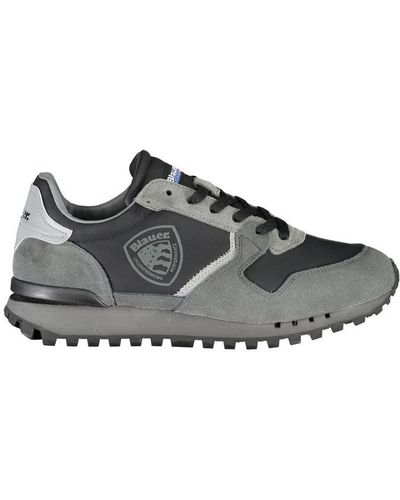 Blauer Sleek Black Sneakers With Contrast Details - Gray