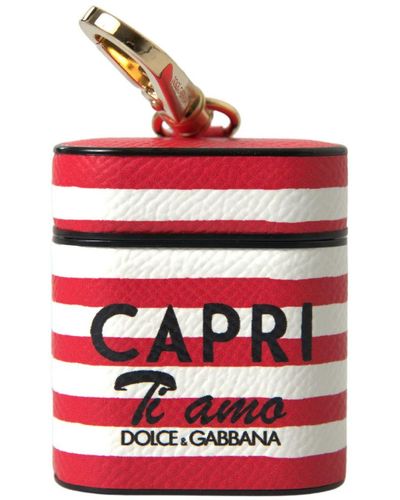 Dolce & Gabbana Elegant Leather Airpods Case - Red