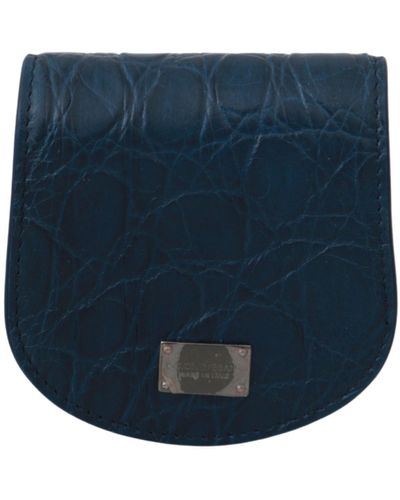 Dolce & Gabbana Leather Holder Pocket Condom Case - Blue