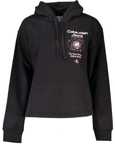 Calvin Klein Sleek Fleece-Lined Hooded Sweatshirt - Black