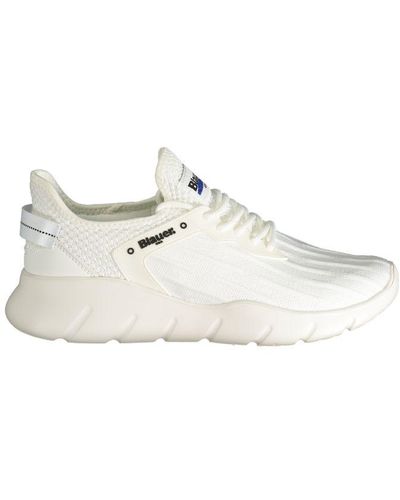 Blauer Polyester Sneaker - White