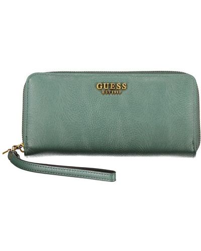 Guess Chic Polyethylene Wallet With Multiple Compartments - Green