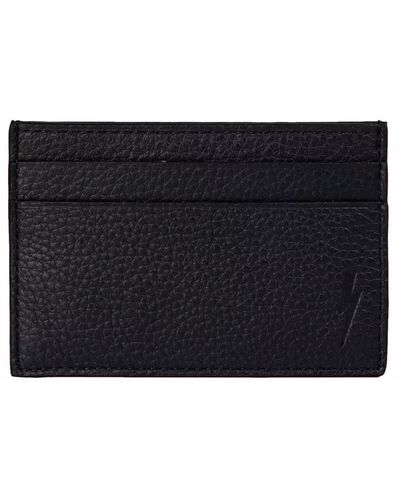 Neil Barrett Sleek Leather Card Holder Wallet - Black