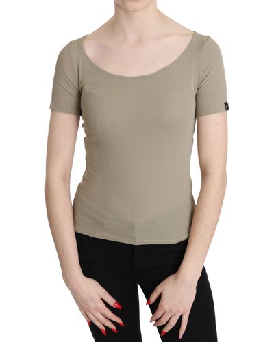 Gianfranco Ferré Nylon Ss Casual Top Gray Tsh3423 - Multicolor