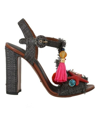 Dolce & Gabbana Elegant Marina T-Strap Heels Sandals - Multicolor