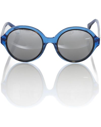 Frankie Morello Chic Transparent Round Sunglasses - Blue