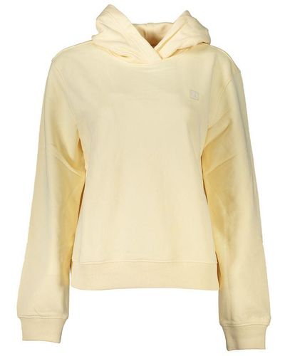 Calvin Klein Brushed Logo Hooded Sweatshirt - Yellow
