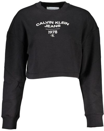 Calvin Klein Chic Long Sleeve Crew Neck Sweatshirt - Black