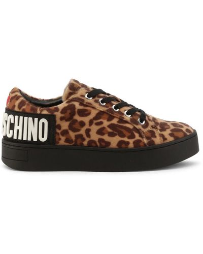 Love Moschino Round Toe Mid Top Sneakers - Brown