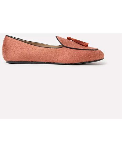 Charles Philip Elegant Rust Silk Tassel Loafers - Red