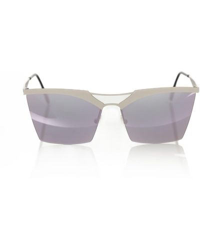 Frankie Morello Metallic Fiber Sunglasses - White