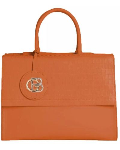 Baldinini Orange Leather Di Calfskin Handbag - Brown