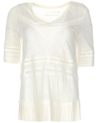 Patrizia Pepe White Linen Tops & T