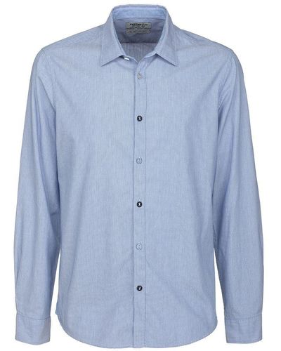 Fred Mello Chic Dot Patterned Button-Up Shirt - Blue