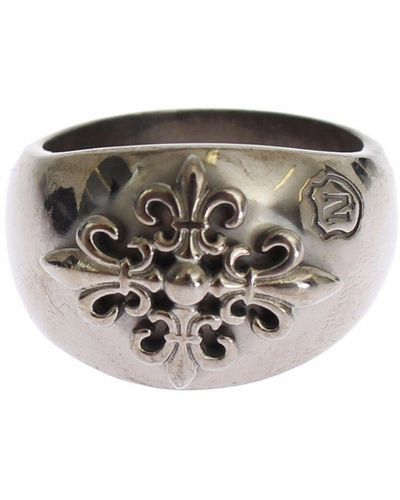 Nialaya Silver 925 Sterling Authentic Crest Ring - White
