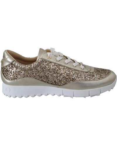 Jimmy Choo Monza Antique Leather Sneakers - Gray