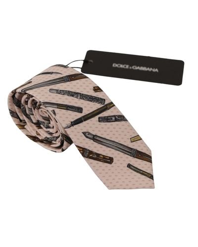Dolce & Gabbana Elegant Silk Bow Tie For Suave Evenings - Metallic