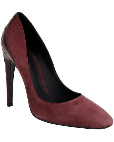 Bottega Veneta Dark Rose Suede Leather Luxe Heels - Purple