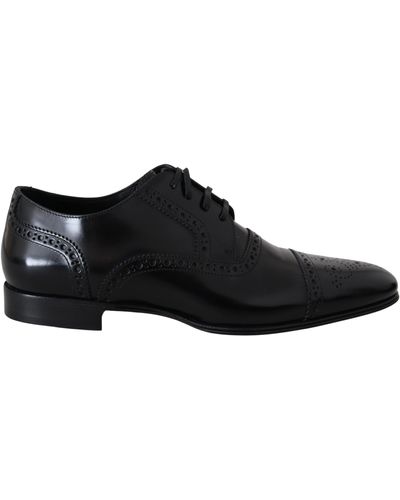 Dolce & Gabbana Dolce Gabbana Leather Derby Formal Loafers Shoes - Black