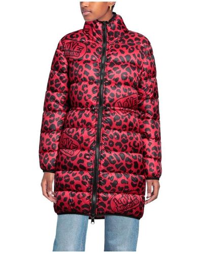 Love Moschino Leopard-themed Logo Print Down Jacket By - Red