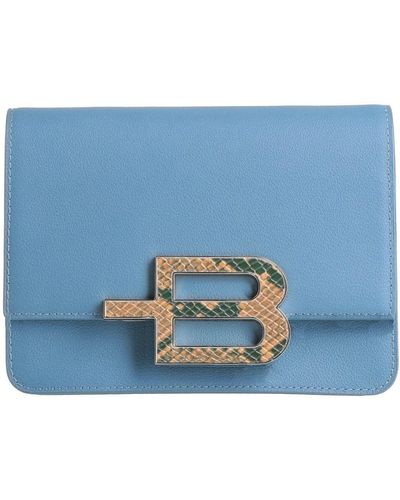 Baldinini Light Blue Leather Di Calfskin Handbag