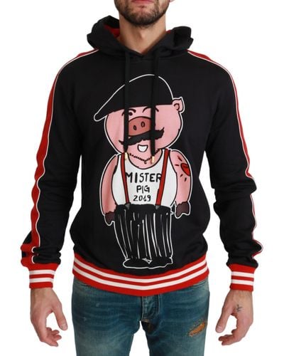 Dolce & Gabbana Pig Of The Year Hooded Sweater - Black