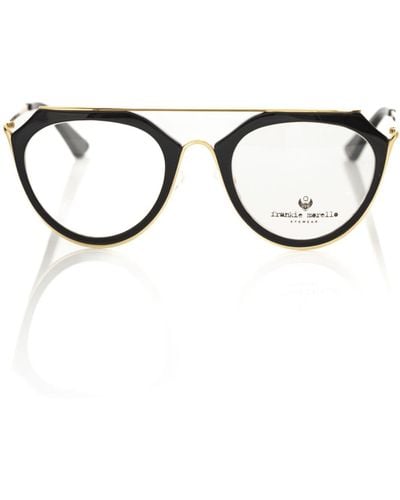 Frankie Morello Aviator-Style Chic Eyeglasses With Accents - Black