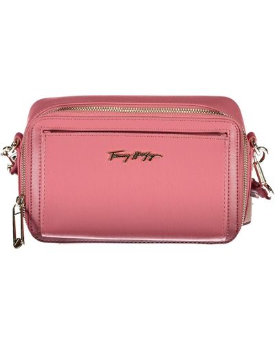 Tommy Hilfiger Chic Shoulder Bag With Contrasting Accents - Pink