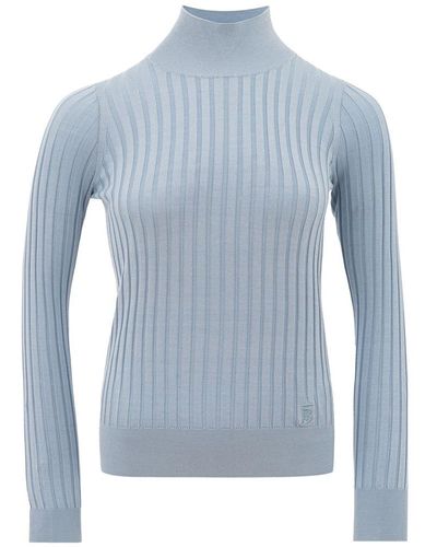 Burberry Light Silk Sweater - Blue