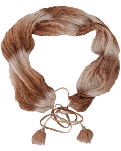 Ermanno Scervino Multicolor Silk Wrap Shawl Foulard Scarf - Brown